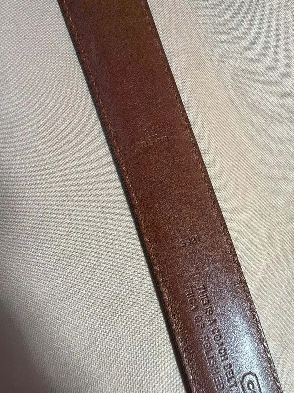 Coach Burgundy Patent Leather Belt with Brass Buckle